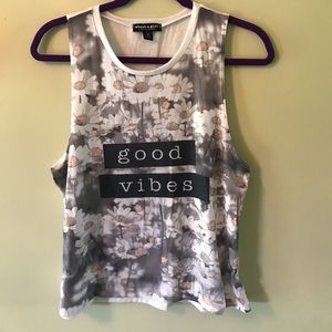 Tank top, “Good Vibes” and Daisies. Size Med or S